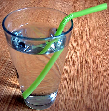 straw in water